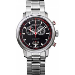 Годинник-хронографія наручні чоловічі Aerowatch 87936 AA01M кварцові з датою і тахиметром, на сталевому