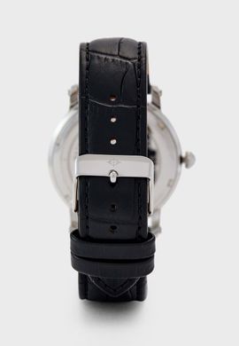 Часы наручные мужские Continental 24090-GD154110 кварцевые с индикатором заряда, черный ремешок из кожи
