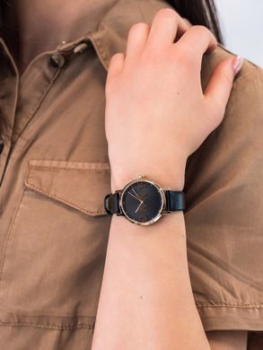 Часы наручные женские DKNY NY2842 кварцевые, черный ремешок из кожи, США