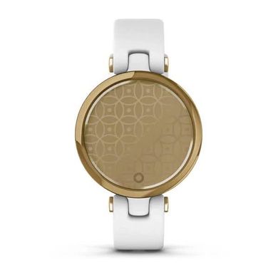 Смарт-годинник Garmin Lily Classic Light Gold з білим корпусом та ремінцем з італійської шкіри