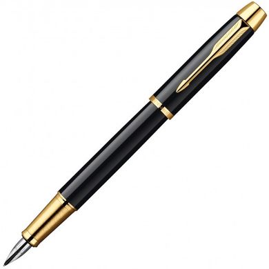 Ручка перьевая Parker IM Black GT FP 20 312Ч со стальным пером и отделкой золотом