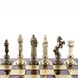 S9CRED Manopoulos Renaissance chess set with gold-brown chessmen/Red chessboard 3
