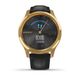 Смарт годинник Garmin Vivomove Luxe золотавий 24K з чорним ремінцем з італійської шкіри 4