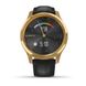 Смарт годинник Garmin Vivomove Luxe золотавий 24K з чорним ремінцем з італійської шкіри 7