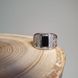 Чоловічий перстень срібний з чорним прямокутним оніксом і орнаментом 19.5 4