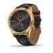 Смарт годинник Garmin Vivomove Luxe золотавий 24K з чорним ремінцем з італійської шкіри 1
