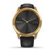 Смарт-годинник Garmin Vivomove Luxe золотавий 24K з чорним ремінцем з італійської шкіри 2