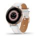 Смарт-годинник Garmin Venu 2S білий з безелем кольору рожеве золото та шкіряним ремінцем 2