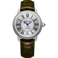 Часы наручные женские Aerowatch 60960 AA01, механика с автоподзаводом, коричневый ремешок из тисненой кожи