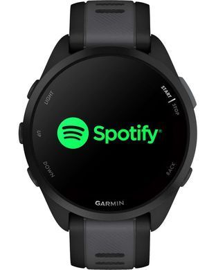 Смарт-часы Garmin Forerunner 165 Music, черный/сланцево-серый силиконовый ремешок