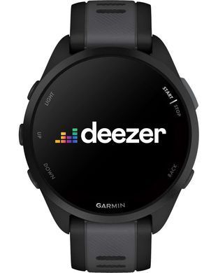 Смарт-часы Garmin Forerunner 165 Music, черный/сланцево-серый силиконовый ремешок