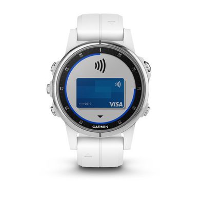 Смарт-годинник Garmin Fenix 5S Plus Sapphire White з білим ремінцем