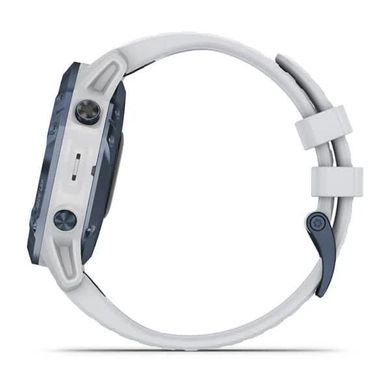 Смарт-годинник Garmin Fenix 6 Pro Solar синій мінерал Titanium з білим ремінцем