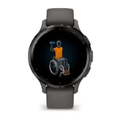 Смарт-годинник Garmin Venu 3s, безель з нержавіючої сталі з корпусом кольору гальки та силіконовим ремінцем