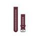 Ремешок Garmin для часов Forerunner 245/645/Vivoactive/Vivomove (20 мм) силиконовый вишневый с серебристой застежкой
