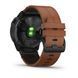 Смарт-часы Garmin Fenix 6X Sapphire черные с DLC-покрытием и каштановым кожаным ремешком