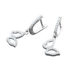 Срібні сережки Метелики з камінням