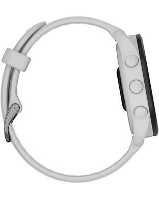 Смарт-годинник Garmin Forerunner 165 Music, силіконовий ремінець кольору туманно-сірий/білий камінь