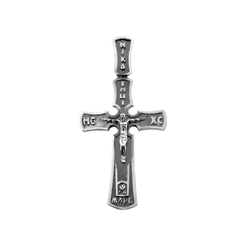 Крестик серебряный религиозный с чернением