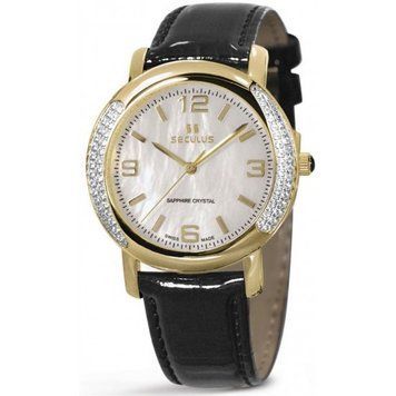 Наручные часы 1673-2-1063 mop, pvd-r-cz, pearl leather (Seculus)