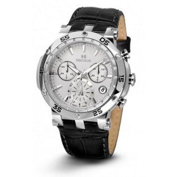 Наручные часы 1682-2-503 white, ss, black leather (Seculus)