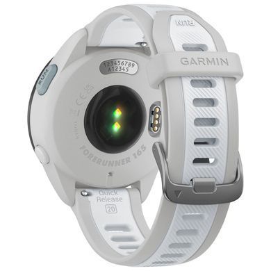 Смарт-годинник Garmin Forerunner 165 Music, силіконовий ремінець кольору туманно-сірий/білий камінь