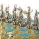 S4TIR Manopoulos Greek Mythology chess set with gold-silver chessmen/Antique Turquoise chessboard 36cm 5