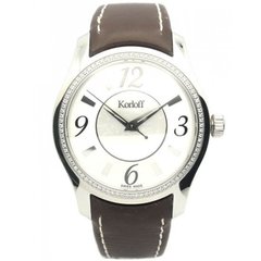 Часы наручные женские Korloff CQK38/2K3 кварцевые, с бриллиантами, ремешок из кожи теленка