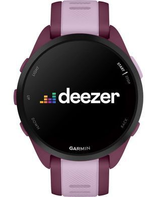 Смарт-часы Garmin Forerunner 165 Music, силиконовый ремешок ягодно-сиреневый