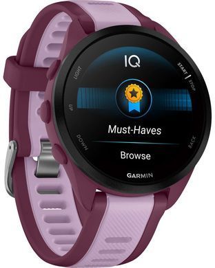 Смарт-часы Garmin Forerunner 165 Music, силиконовый ремешок ягодно-сиреневый