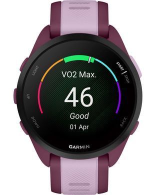 Смарт-часы Garmin Forerunner 165 Music, силиконовый ремешок ягодно-сиреневый