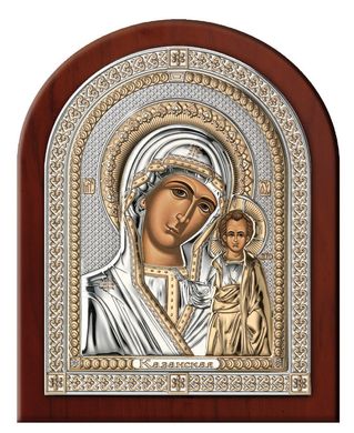 Ікона в сріблі Казанська Богоматір відкритий лик