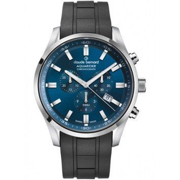 Часы наручные мужские Claude Bernard 10222 3CA BUIN1, кварцевый хронограф, водозащита 20 ATM (дайвинг)