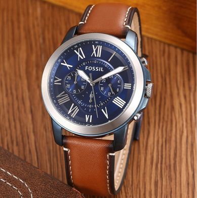 Часы наручные мужские FOSSIL FS5151 кварцевые, ремешок из кожи, США