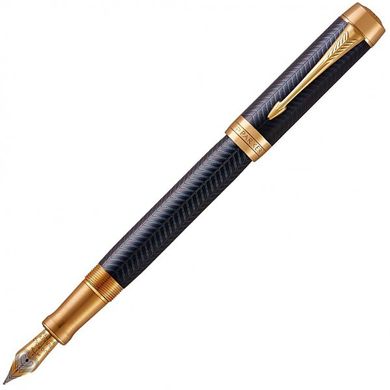 Ручка перьевая Parker DUOFOLD Prestige Blue Chevron GT FP-C F 96 001 с золотым пером
