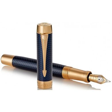 Ручка перьевая Parker DUOFOLD Prestige Blue Chevron GT FP-C F 96 001 с золотым пером