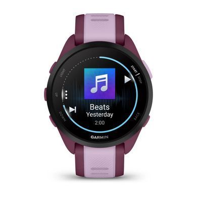 Смарт-часы Garmin Forerunner 165 Music, силиконовый ремешок ягодно-сиреневый