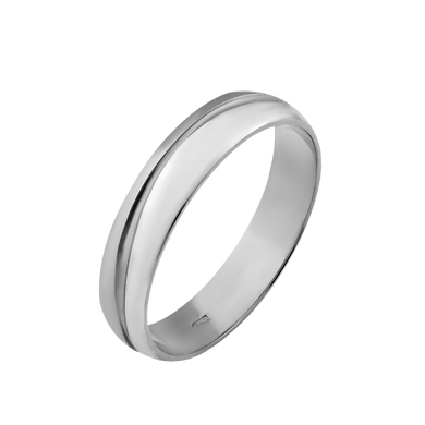 Серебряное обручальное кольцо тонкое с рисунком