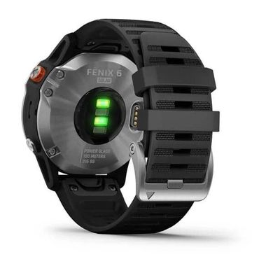 Спортивний годинник Garmin Fenix 6 Solar Silver Black Band (010-02410-00)