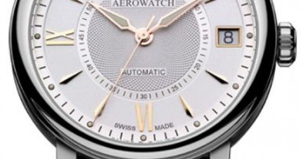 Часы наручные мужские Aerowatch 70930 AA03 механические (автоподзавод), с датой, коричневый кожаный ремешок