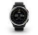 Смарт-годинник Garmin Approach S44 зі сріблястим алюмінієвим безелем і чорним силіконовим ремінцем