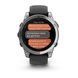 Смарт-годинник Garmin Fenix E &ndash; 47 мм, AMOLED, нержавіюча сталь з чорним силіконовим ремінцем