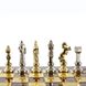 S9BRO Manopoulos Renaissance chess set with gold-silver chessmen/Brown chessboard 36cm 3