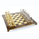 S9BRO Manopoulos Renaissance chess set with gold-silver chessmen/Brown chessboard 36cm 1