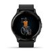 Смарт-годинник Garmin Venu 3, безель з нержавіючої сталі з чорним корпусом та чорним шкіряним ремінцем 6