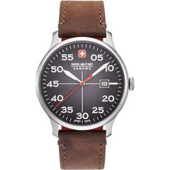 Часы наручные мужские Swiss Military-Hanowa 06-4326.04.009 кварцевые, коричневый ремешок из кожи, Швейцария