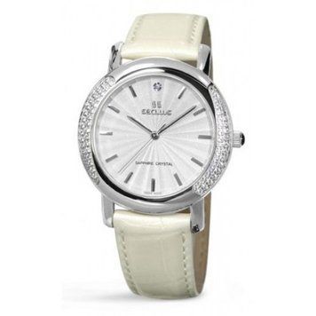 Наручные часы 1673-2-1063 white-cz, ss-cz, pearl leather (Seculus)