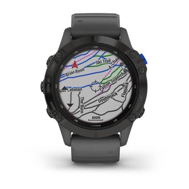 Смарт-годинник Garmin Fenix 6 Pro Solar чорний з сірим ремінцем