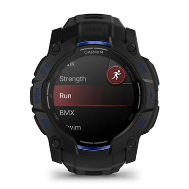 Смарт-годинник Garmin Instinct 3 (50 мм) AMOLED чорний із чорно-синім ремінцем