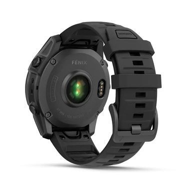 Смарт-годинник Garmin Fenix E &ndash; 47 мм, AMOLED, сланцево-сірий сталевий корпус з чорним силіконовим ремінцем